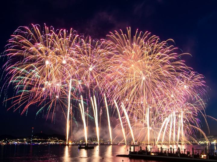 Fireworks over the bay of Cannes